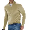 Herrenpullover Vintage V-Ausschnitt Fleece Reißverschluss Langarmpullover Lässige Streetwear Harajuku Pullover Poloshirt