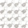 Anhänger Halsketten ZHUKOU Silber Farbe Blase Anfangsbuchstaben 26 Anhänger Für Frauen Messing CZ Schmuck Großhandel VL34