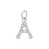 Charms Silver Color Alphabet Letters Copper DIY Jewelry Wholesale Women Initial Name Bracelet Necklace Making Pendant