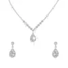 Boucles d'oreilles collier mode larme cristal ensemble de bijoux de mariage pour les femmes boucle d'oreille Banquet 1972