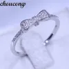 Choucong Bow Style Pierścień Zestaw Pave Zestaw Diamond 925 Srebrny Srebrny zaręczyny Pierścień ślubna dla kobiet Mężczyzna Love Jewelry233g