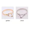 Bangle Women Fashion Jewelry Love Exquisite Armband Trendy Accessory Rhinestone Decor Stylish Hand Chain Ring Drop