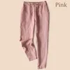 Women's Shorts Women Cotton Linen Pants Ladies Elegant Trousers Formal All Sizes Famous Design Elastic Waist