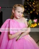 Abiti da ragazza Carino Principessa Lunghezza pavimento Ragazza Prom One-spalla Fiocco Puffy Pink Kids Abito da festa Abito da spettacolo a-line 2024