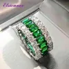 Elsieunee 100% 925 Sterling Silver Created Moissanite Emerald Gemstone Ring for Women Anniversary Cocktail Party Fine Jewelry 2103268e