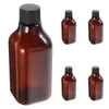 Storage Bottles 5 Pcs Long Neck Square Bottle Amber Travel Lotion Container Refillable Toiletries Pp Containers For Plastic With Caps