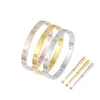 Top Quality 3 Colors Women Designer Bangles With Screwdriver 16 19 21 CM Love Stainless Steel Gold Pated Luxury Style Couple Brace2501