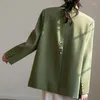 Ternos femininos blazer mulher roupas jaqueta casacos para mulheres outerwears solto sólido verde simples elegante na primavera ao ar livre ofertas trazer