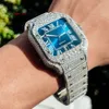 VVS Moissanite diamant Hip Hop montre en acier inoxydable taille à la main réglage montres à Quartz de luxe