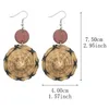 Boucles d'oreilles pendantes en bois de rotin naturel tissé à la main pour femmes, style Boho, chapeau en bois de bambou, paille, bijoux faits à la main, vente en gros