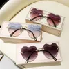 Lunettes de soleil Amour Coeur En Forme De Femmes Marque Design 2022 Sans Monture Cat Eye Cadre 90S Lunettes De Soleil Lentille Claire Dégradé Nuances Cadeau S335269H