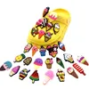 Single Sale 1PCS Silicone PVC Ice Cream Croc Cute Sweet Cone Shoes Charms Fit For Wristband Hole Slipper Kids Presents