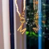 A-Z Buchstaben Perlenkette für Frauen natürliche barocke Süßwasserperlen Initialen Anhänger Halsketten Halsband ästhetischer Schmuck Geschenk256W
