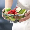 Dinnerware Sets Large Stainless Steel Draining Vegetable And Fruit Basket Bowl For Kitchen Counter Outdoor