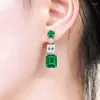 Dangle Earrings Foydjew Simulation Emerald European American Fashion Luxury High Carbon Zircon Banquet Drop Earring For Women
