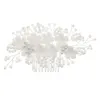 Bridal Pearl Hair Comb Ceramic Flower Tiaras huvudbonad Ny silverfärg Huvudstycke Luxury Bead Hairpin Wedding Hair Jewelry