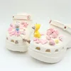 Cute Pink Duck Charms Designer DIY Anime Shoes Decaration Charm for Croc JIBS Clogs Hello Kids Women Girls Gifts3501