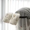 Stroller Parts Winter Gloves Hand Warmer Pram Accessory Embroidered Bear Baby by Clutch Cart Muff Glove Fleece Mittens