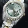 Relógio de pulso masculino ouro bling moissanite quartzo hip hop relógios de luxo diamante gelado relógio mecânico masculino