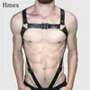 Imbracatura reggiseno in pelle punk uomo cintura erotica sexy body bondage harajuku gotico bretelle lingerie maschile spallacci337r