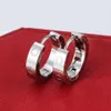 2023 Titanium Steel Gold Hoop Stud arring for Woman الرائعة الأزياء البسيطة C Diamond Ring Lady Orrings Jewelry Gift2388