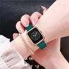 Armbanduhren Mode Silikonarmbanduhr für Frauen Einfache lässige kleine rechteckige Zifferblatt Quarzuhren Damen Alltagskleidung