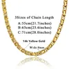 Hip Hop Mens Thick Gold Byzantine Chain Necklaces Male 8mm Golden Color 14k Yellow Gold Chains For Men Jewelry 22 26 28