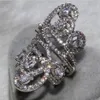 Victoria Wieck Luksusowa szeroka biżuteria 925 STRIBLING SREBRNY BIAŁY TOPAZ Symulowane diamentowe kamienie CZ Flower Wedding Women Band Giift 276x