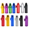 Bullet Rocket Shaped Snuff Snorter Sniff Dispenser Smoking Pipes Aluminum Metal Nasal Endurable For Tobacco Cigarette Hand Pipe