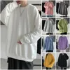 Erkek hoodies düz renkli büyük boy sweatshirtler erkekler bol miktarda sonbahar moda kazaklar sıradan Kore tarzı