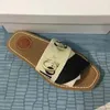 Designer Slides Ch Sandles Woody Sandals Fluffy Flat Mule Slide Beige White Pink Lace Lettering Canvas Fuzzy Slippers 34-42 EUR