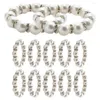 Tovaglia 12 pezzi Tovagliolo Accessorio decorativo Supporti decorativi Anello di San Valentino Fedi nuziali con perle Banchetto in metallo