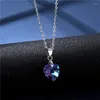 قلادة قلادة أزياء فيلم Titanic Heart of the Ocean Necklace Sea مع سلسلة كريستال أرجوانية فريدة من نوعها للنساء هدية مجوهرات الحفلات