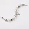 Charm Bracelets Leabyl Classic Simle Series White Crystal Diy Women Bracelet Bangle Silver Color Heart Flower Bead279t