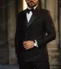 Costumes pour hommes hommes noir Tuxedos marié marié bal de mariage costume d'affaires formel 2 pièces ensemble veste et pantalon A24