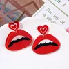 Kolczyki Dangle Creative Red Lip Wiselant Znakomite akrylowe akcesoria damskie ręcznie robione biżuterię prezenty dla niej