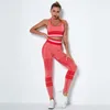 Active Set Women's Sportswear High midja Hip Lift Leggings Tank Top Seamless Yoga Suit Fitness Clothing Tight Pants Set
