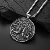 Pendentif Colliers Vintage Patron égyptien Anubis Collier pour hommes en acier inoxydable Pyramide Amulette Rider Bijoux Cadeau