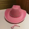 Berretti Vacanza Cappello da cowboy Perle Nappe Perline a mano Regalo di cristallo per ragazze Ragazzi Cowgirl Carnevale Festival musicale