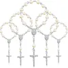 Bracelets 30Pcs Baptism Rosary Beads Finger Baptism Rosaries Faux Pearls For Baptism Favors Christening Favors Communion Favors