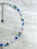 Colliers pendentifs Collier Stargirl Starboy fait à la main | Bleu clair blanc perlé bijoux choker Y2k cadeau esthétique pour elle lui
