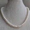 本物の真珠ジュエリー17インチ白い色本物の淡水真珠ネックレス9 5-10 5mmビッグサイズ女性ジュエリー186o