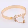 Bangle Women Fashion Jewelry Love Exquisite Armband Trendy Accessory Rhinestone Decor Stylish Hand Chain Ring Drop