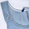 Frauen Retro Denim Rock 2023 Neue Lose Schlinge Große Tasche Mini Gewaschen Gedruckt Blau Mom Arbeitskleidung Straße Frauen Kleid