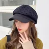 Berets 2023 Japansk liten etikettdesign Beret Woman British Retro Painter Hat Sweet Fashion Podot Bud Sboy
