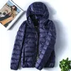 Jackor Autumn Winter Women Ultralight Thin Down Jacket White Duck Down Hooded Jackets Female Coat Down Parka Portable Outwear