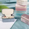 Jewelry Pouches 1pcs Portable Mini Velvet PU Leather Water Proof Bag Ring Box Earrings Storage Packaging Earring Holder Gifts