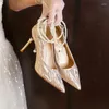 Scarpe eleganti 2023 Punta a punta da donna Tacchi sottili Alta da sposa stile principessa damigella d'onore francese