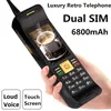 Robuste klassische Retro -Mobiltelefon 2,6 -Zoll -Touchscreen Big Battery 6800MAH BANK TELEFON VIBRATION THINKLAGE FM Radio Altes Dual -Sim -Handy