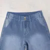 Jean évasé à jambes larges décolorées pour femmes, Streetwear, pantalon en Denim, bleu délavé, Long, à la mode, nouvelle collection 2023